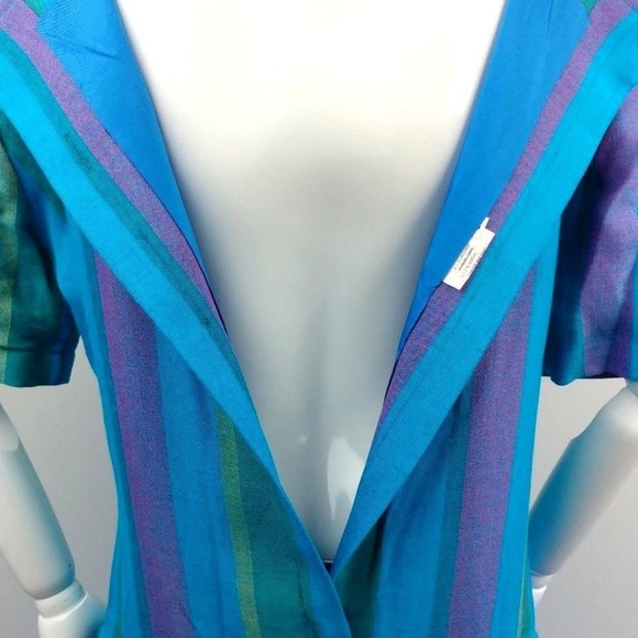 Vintage Don Sayres 80s Drop Waist Dress Linen 6 - Picture 6 of 8